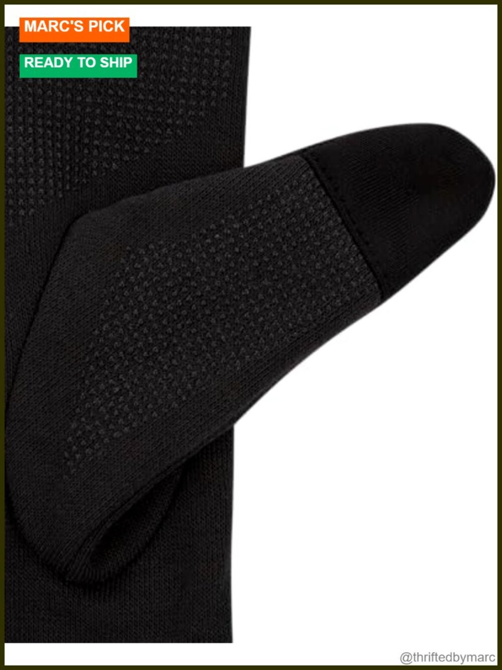 Merino Wool Running Gloves with Touchscreen Fingertips, No-Slip Grip, - Picture 3 of 6